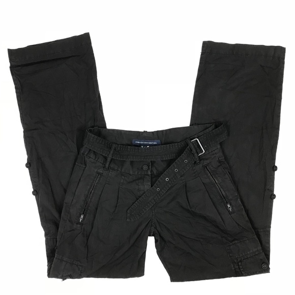 French Connection Pants - French Connection Black Wide Leg Cargo Style Pants